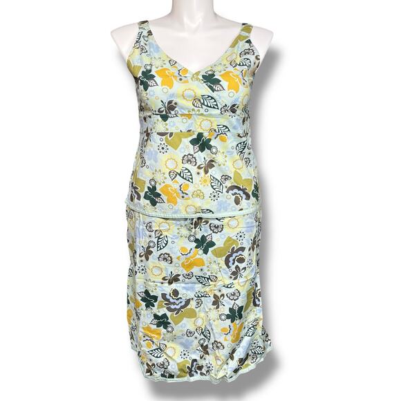 Aventura Clothing Womens Tank Top Skirt Matching Set Floral Print Size 14 Large - Picture 1 of 16